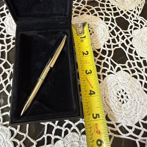 Fendi Stilista Silver Metal Logo Engraved Mini Pen Dual Ink 2-Color Cartridge - Picture 7 of 11